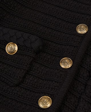 The Kooples FEMME BLACK cardigan en maille torsadée noir