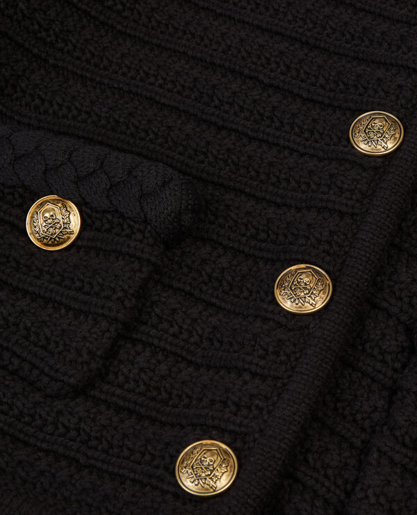 The Kooples FEMME BLACK cardigan en maille torsadée noir