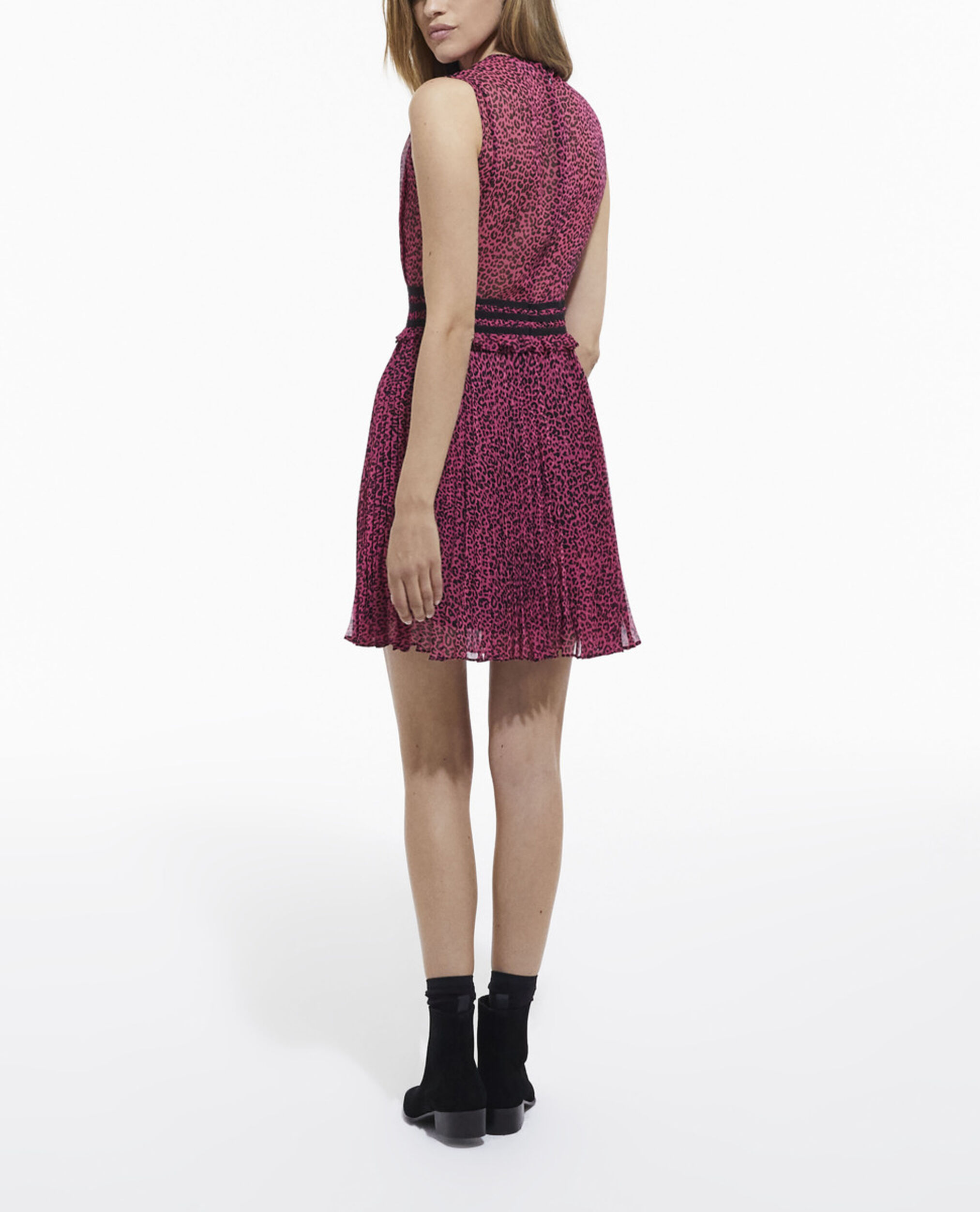 Kurzes rosa Kleid mit Print, PINK BLACK, hi-res image number null