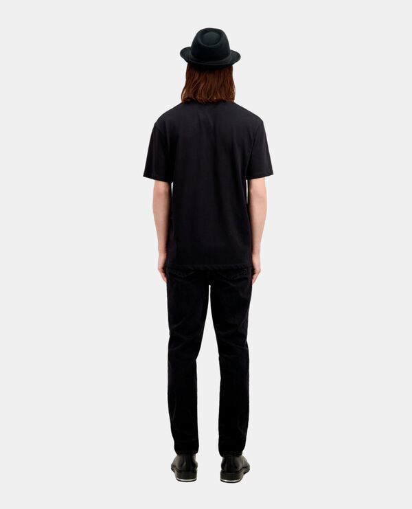 The Kooples HOMME BLACK t-shirt homme noir avec sérigraphie logo en dégradé de couleur