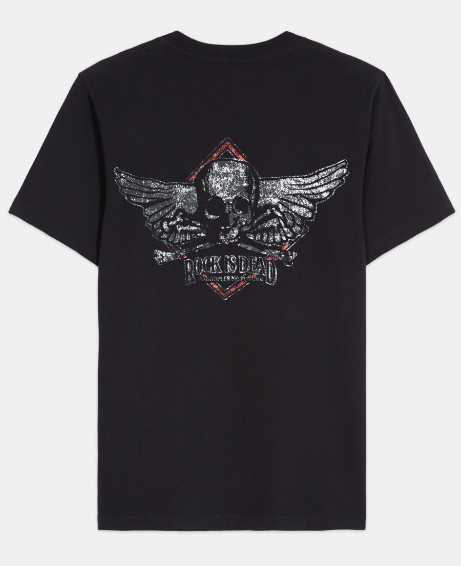 black t-shirt with screen print