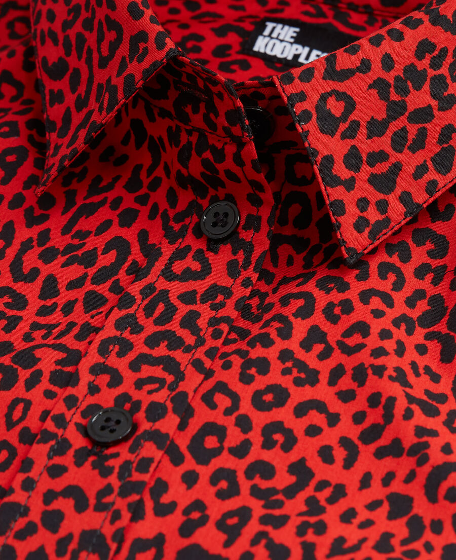 camisa leopardo roja