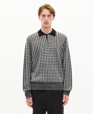 The Kooples MEN BLACK WHITE black houndstooth sweater