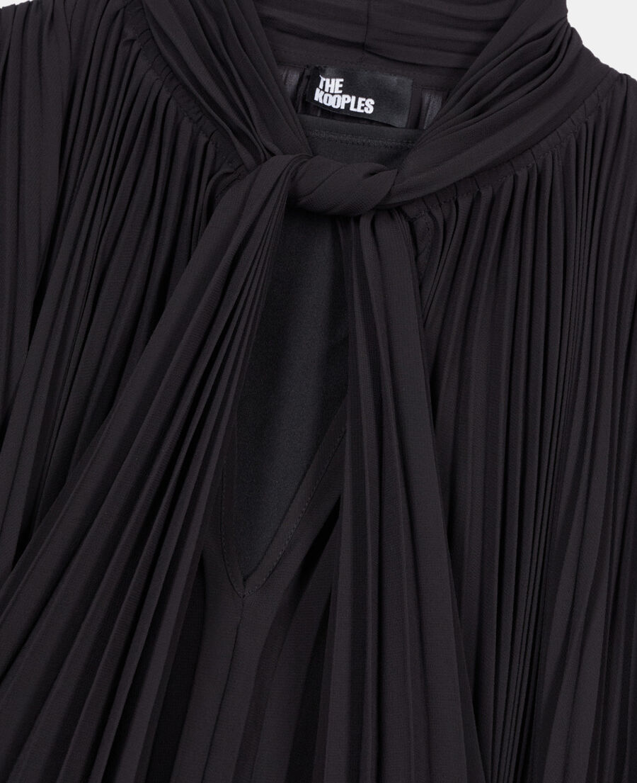 The Kooples WOMEN BLACK short black pleated dress