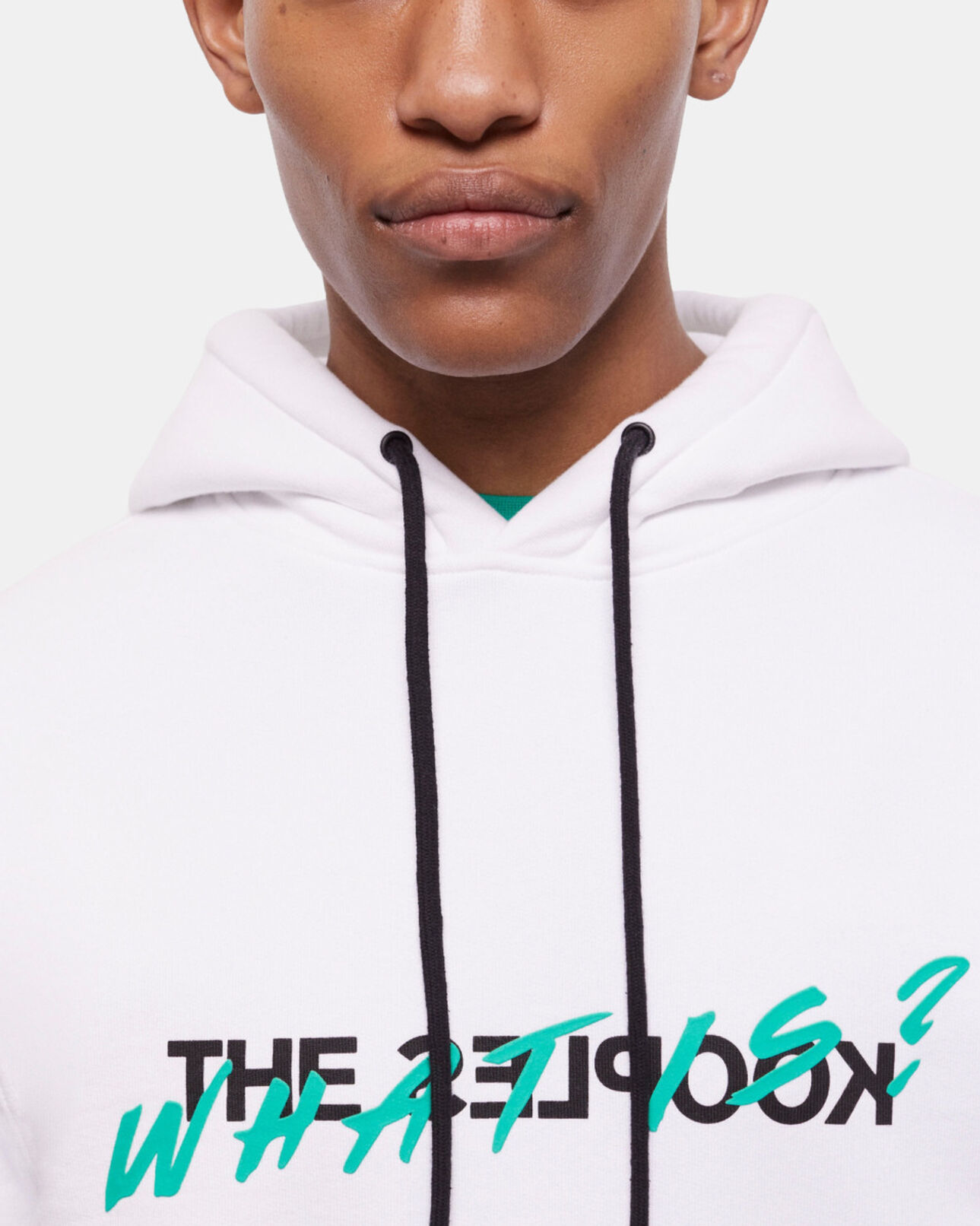 The Kooples HERREN WHITE weißes sweatshirt mit „what is“-schriftzug