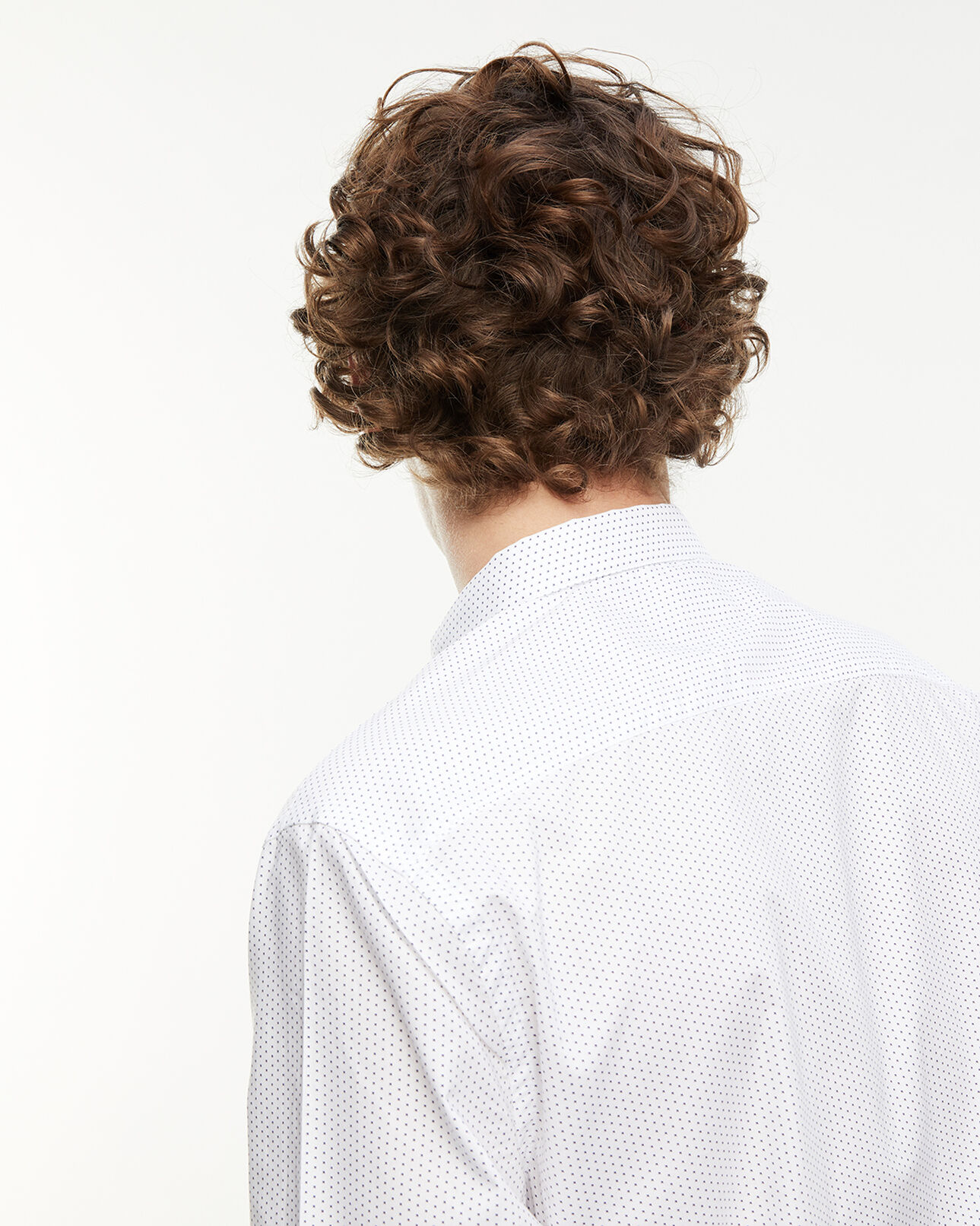 The Kooples MEN WHITE white cotton shirt with micro print