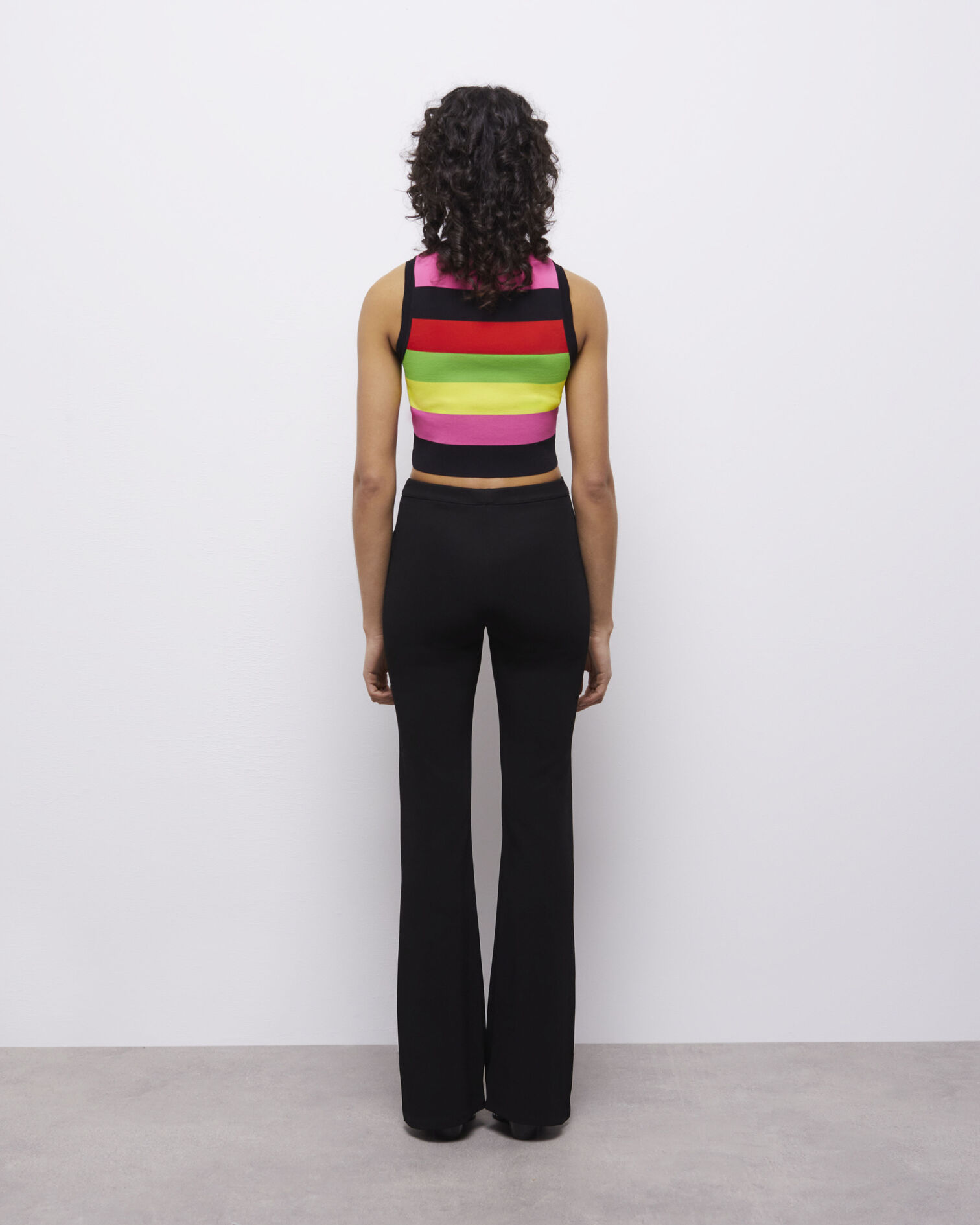 Flared black pants, BLACK, hi-res image number null