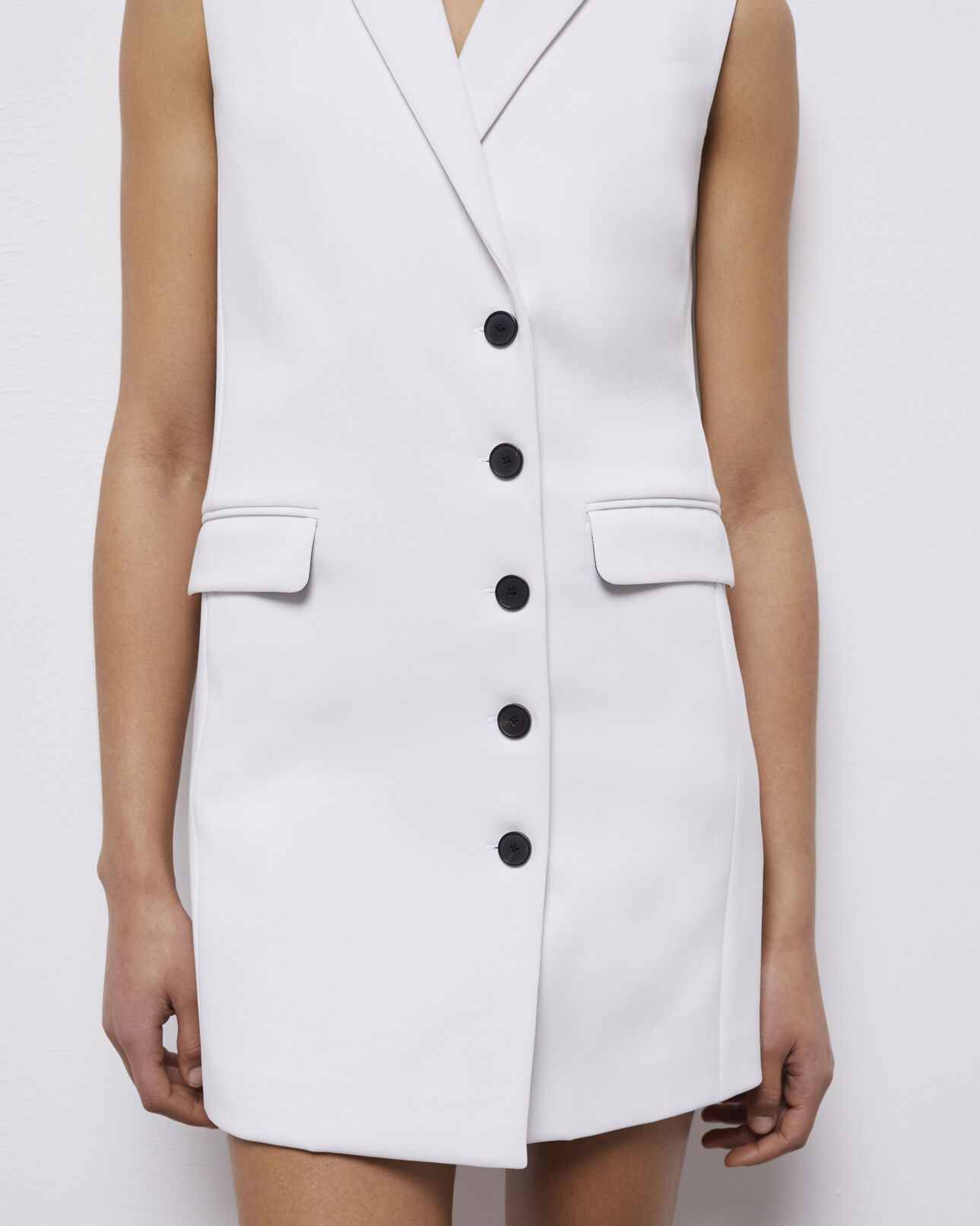The Kooples DAMEN ECRU kurzes, weißes aus kreppkleid
