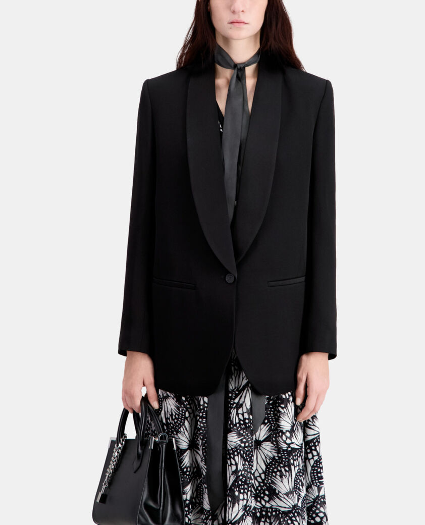 The Kooples WOMEN BLACK black crepe suit jacket