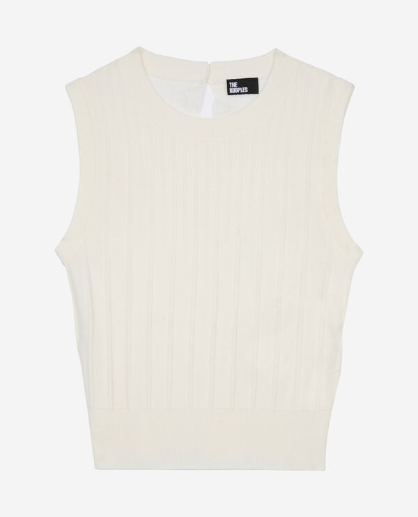 The Kooples MUJER WHITE top de punto blanco