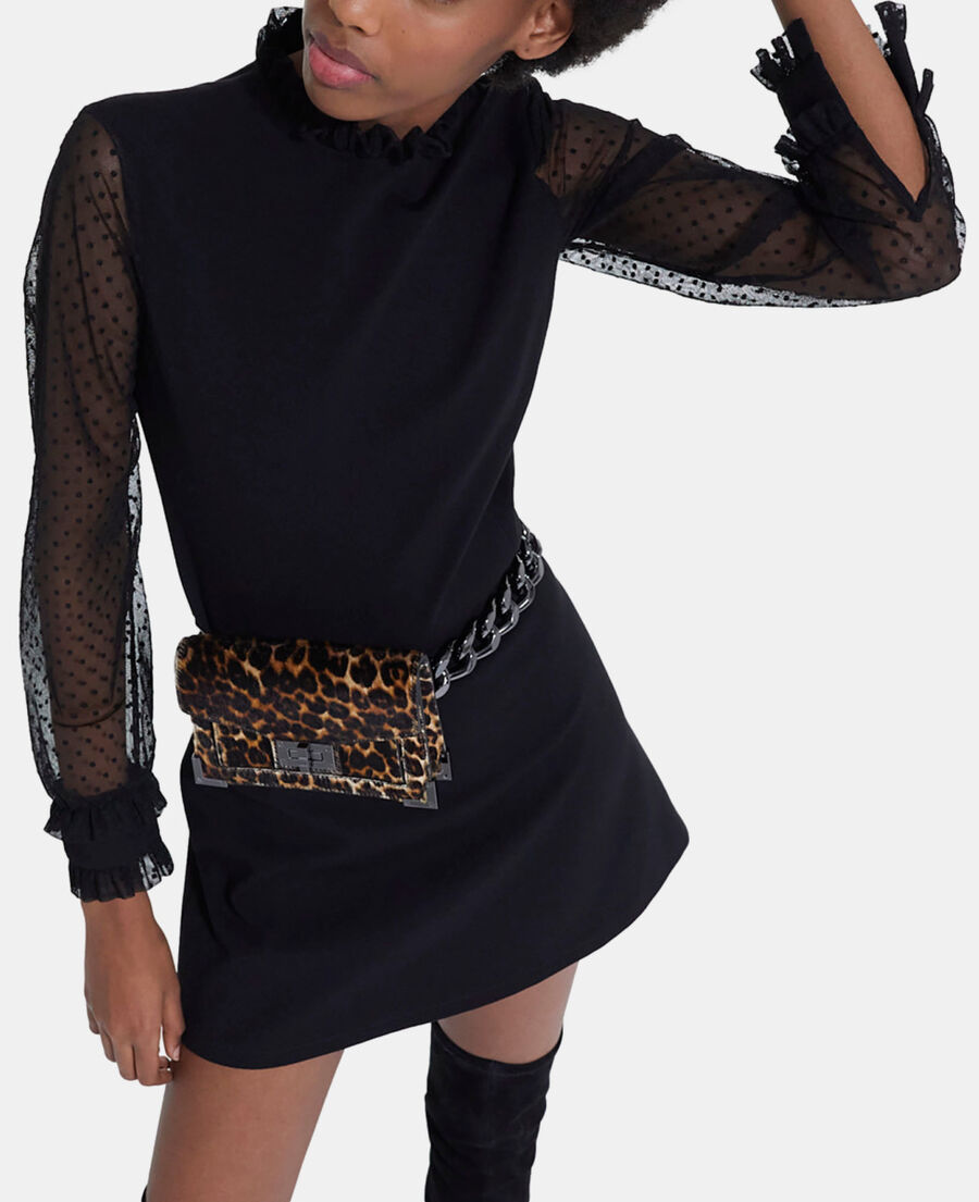 emily belt en cuir léopard