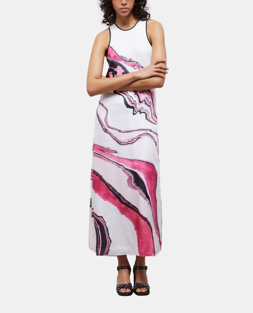 The Kooples F WHITE PINK printed long dress