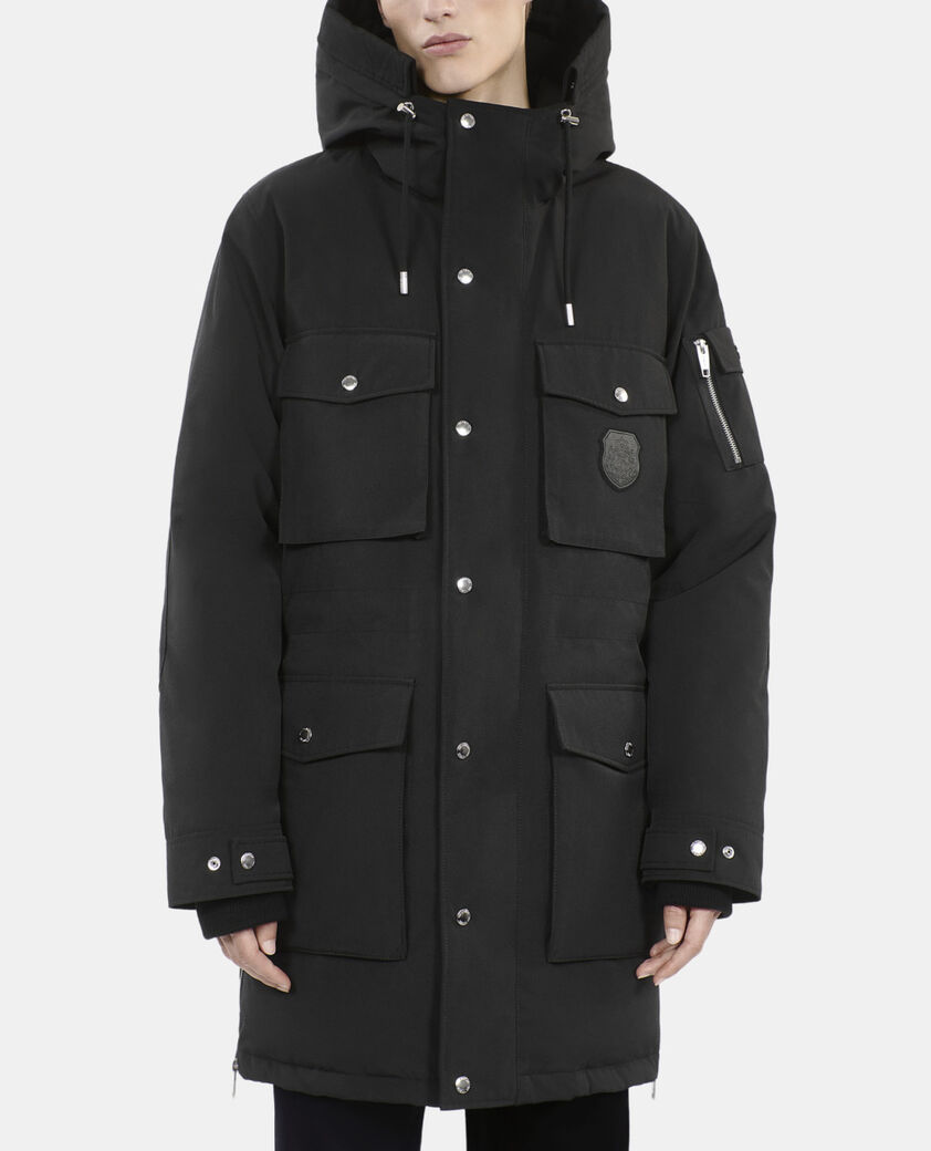 The Kooples HERREN BLACK schwarzer parka mit kapuze