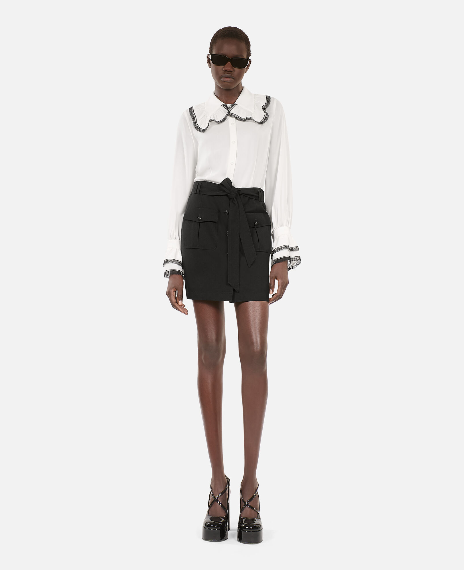 The Kooples FEMME BLACK jupe courte noire