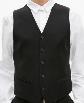 The Kooples MEN BLACK black wool suit waistcoat