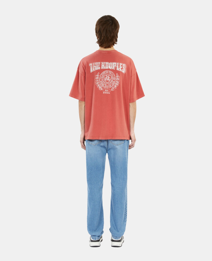 The Kooples HOMME RED BRIQUE t-shirt avec s&eacute;rigraphie rouge