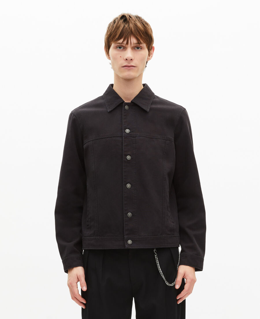 The Kooples HERREN BLACK USED LIGHT jacke mit schwarzer stickerei