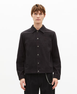 The Kooples HERREN BLACK USED LIGHT jacke mit schwarzer stickerei