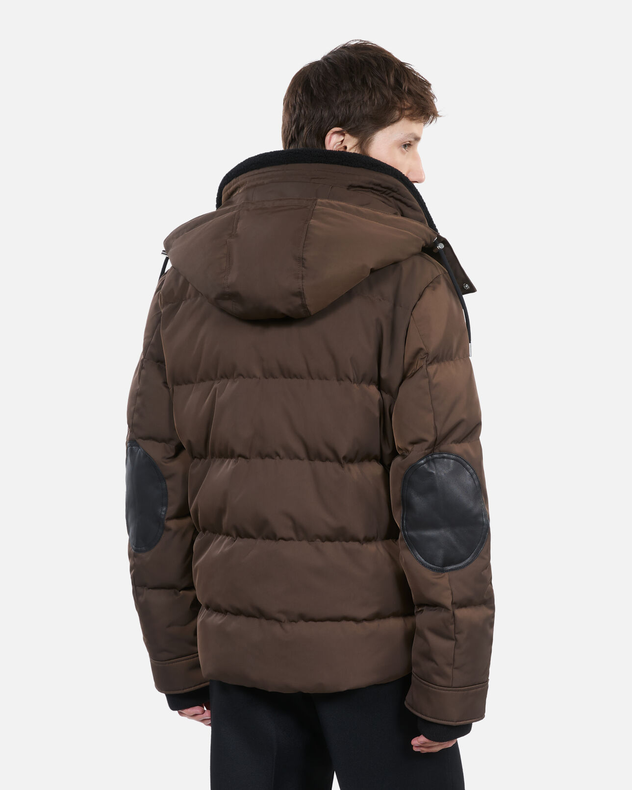 The Kooples HERREN BROWN braune daunenjacke mit wappen