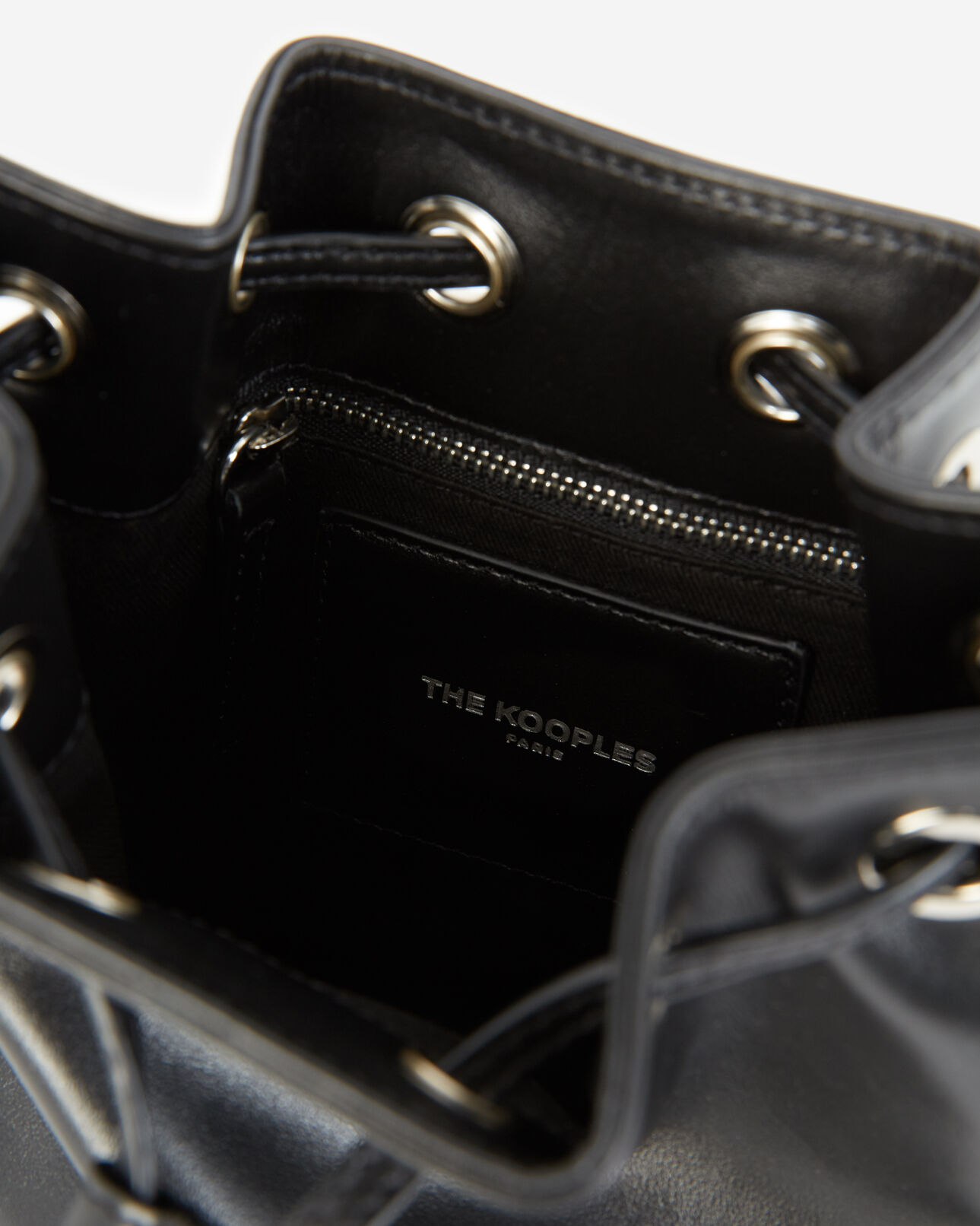 The Kooples WOMEN BLACK small tina bag in smooth black leather