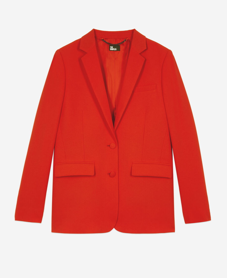 chaqueta traje roja crepé
