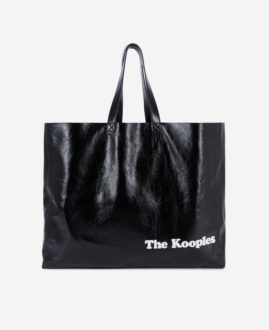 The Kooples FEMME BLACK sac cabas effet cuir noir
