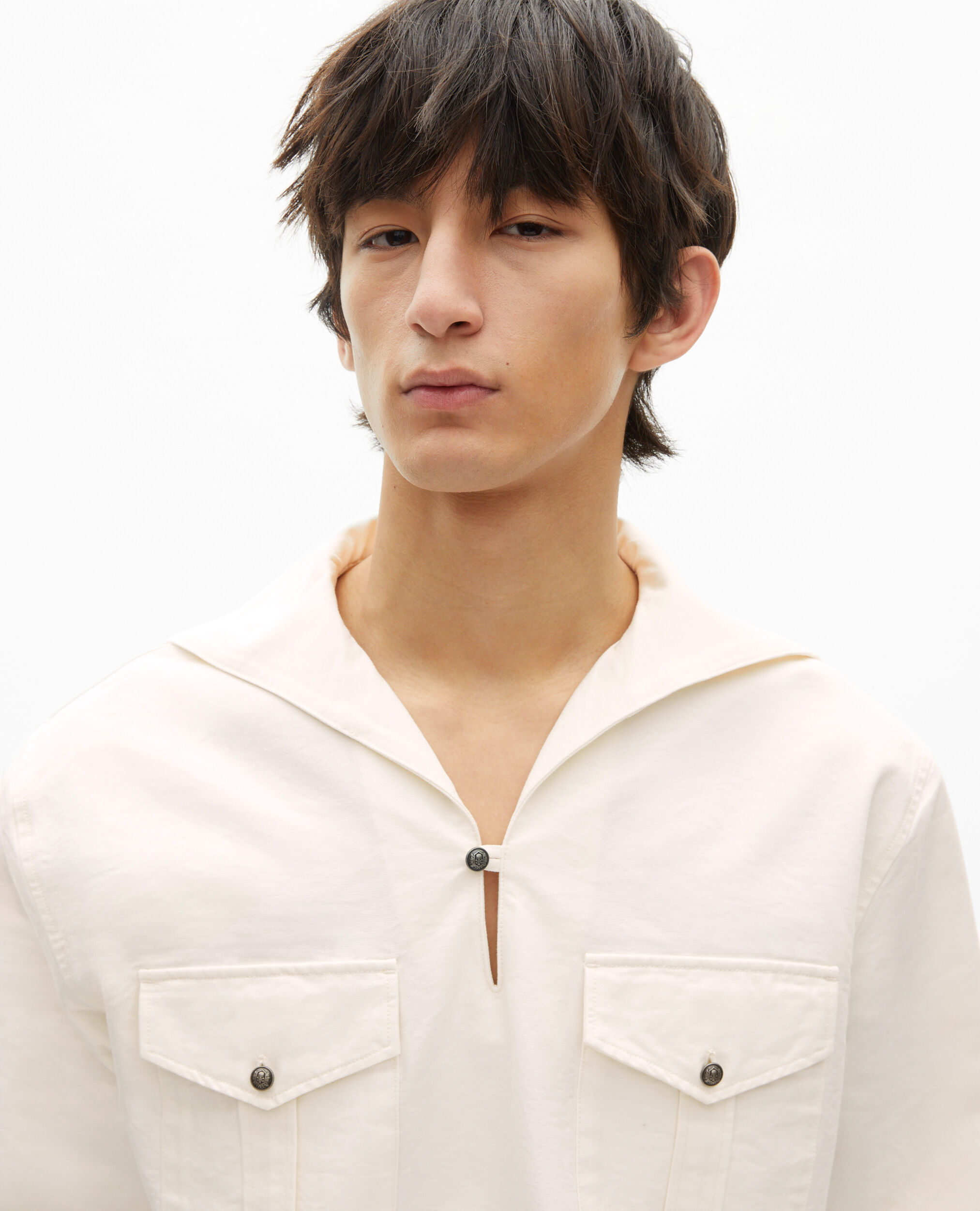 Long-sleeved white shirt, ECRU, hi-res image number null