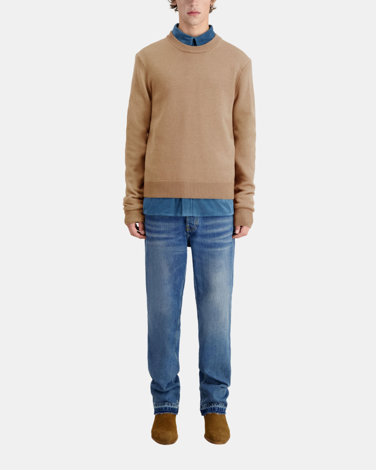 The Kooples MEN BROWN-BEIGE brown wool sweater