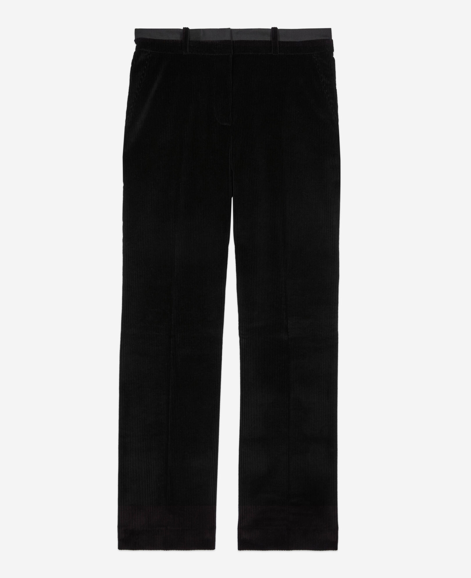 The Kooples MUJER BLACK pantalones rectos de pana negra de sastre