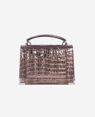 The Kooples WOMEN PINK BRONZE emily small bag in pink crocodile-effect leather