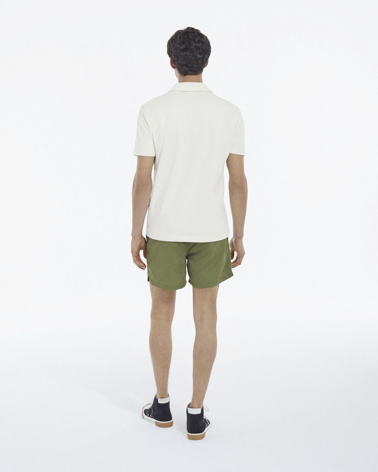 The Kooples MEN ECRU ecru short-sleeved polo with cuban collar