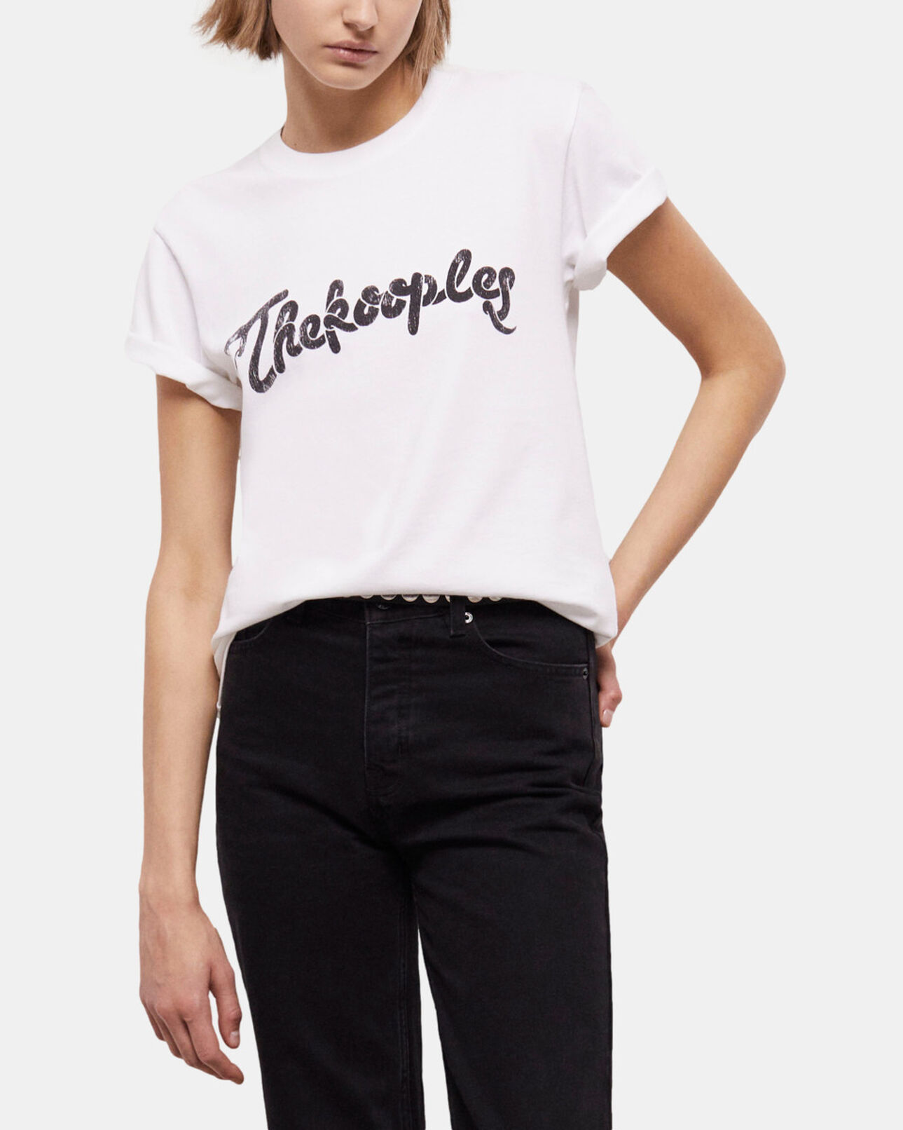 The Kooples WOMEN WHITE women's white t-shirt with snake logo print