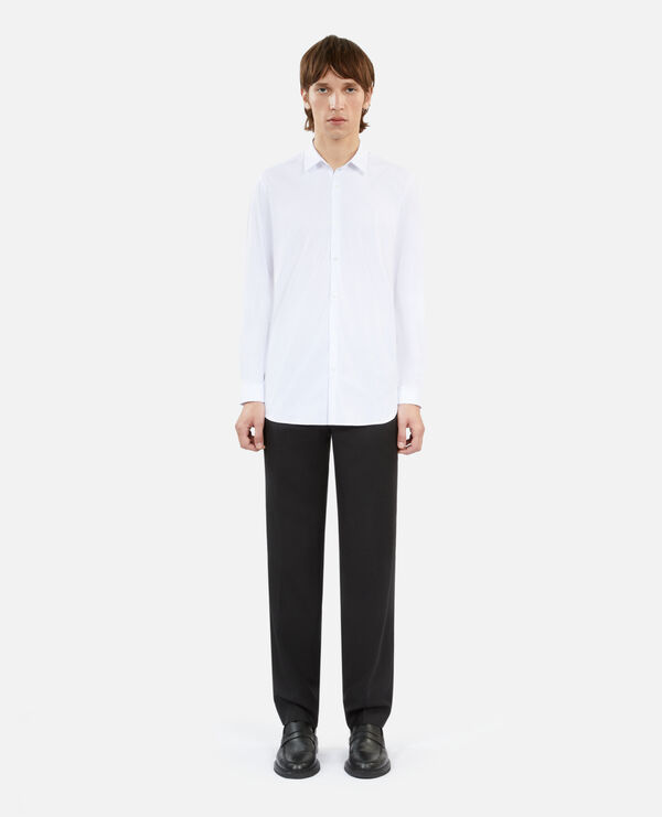 white cotton classic collar shirt