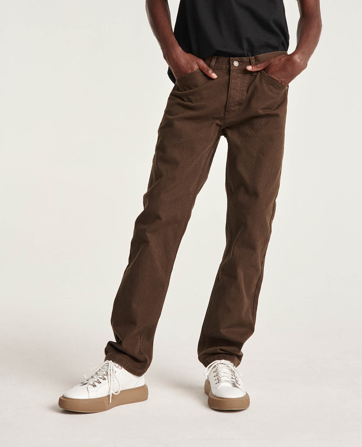 Straight brown workwear jeans The Kooples