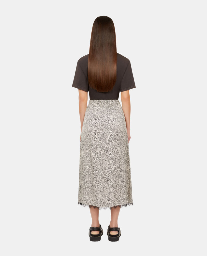 The Kooples WOMEN BLACK WHITE long printed skirt