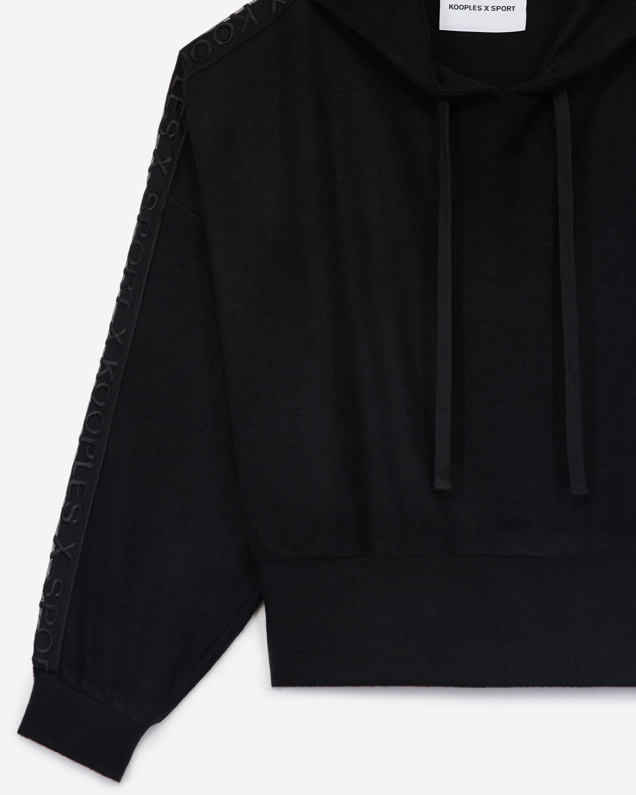 The Kooples WOMEN BLACK hoodie with side trims