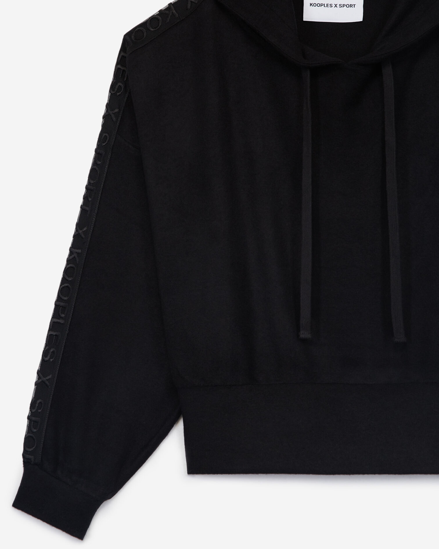 Hoodie with side trims, BLACK, hi-res image number null