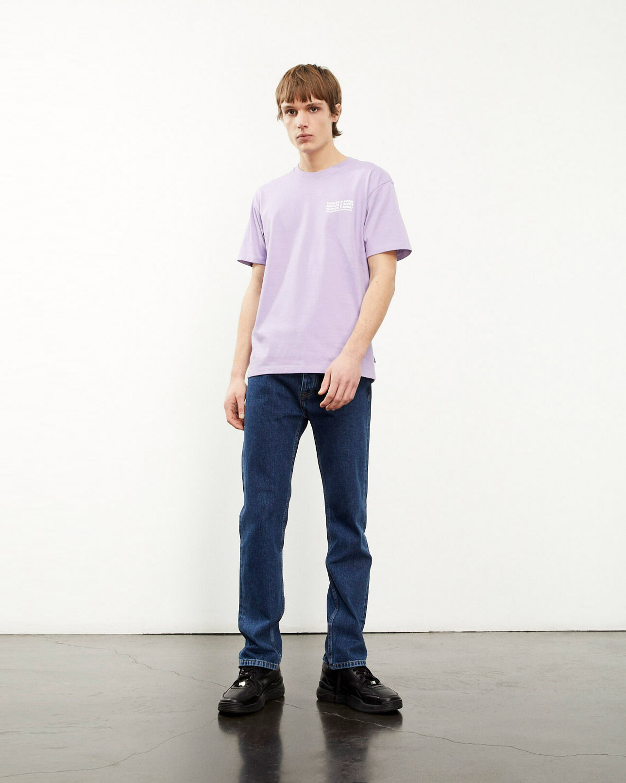 The Kooples MEN PURPLE purple cotton t-shirt with logo trio
