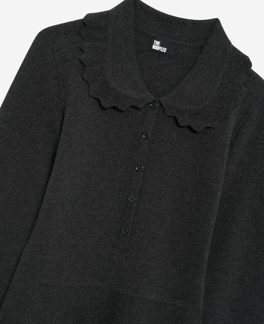 The Kooples FEMME BLACK robe courte en maille noire