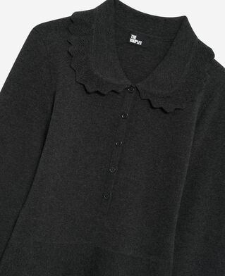 The Kooples FEMME BLACK robe courte en maille noire