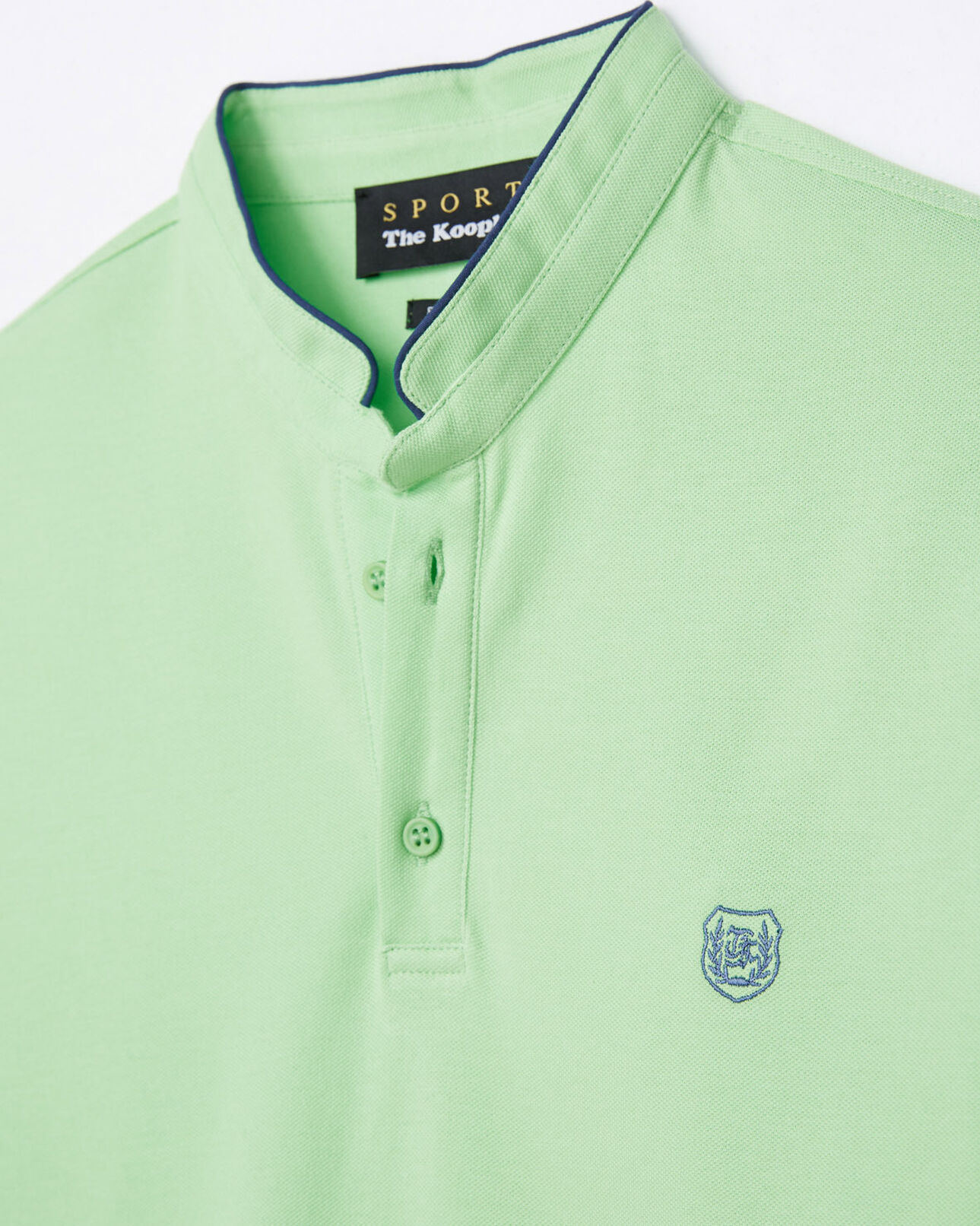 The Kooples HOMME APPLE / DEEP SEA polo coton vert pomme détails bleu marine