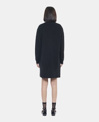 The Kooples FEMME BLACK robe pull courte en cachemire noir