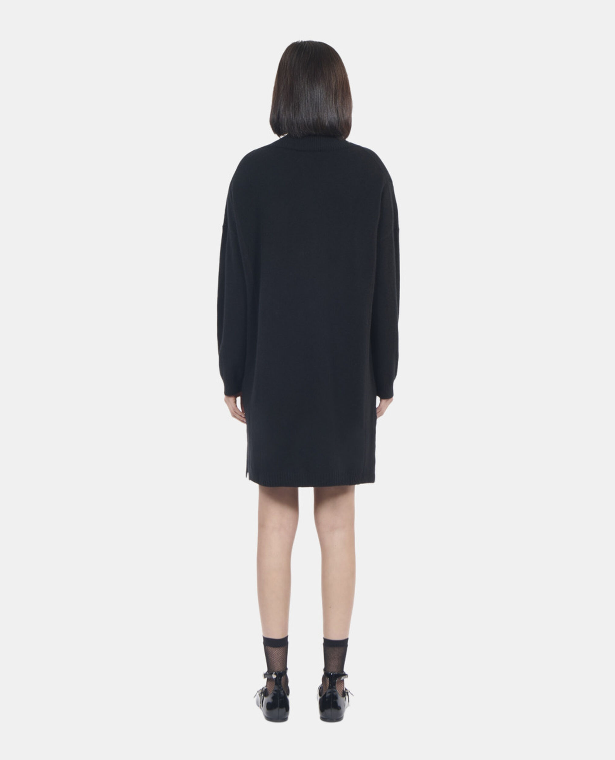 Robe pull courte en cachemire noir, BLACK, hi-res image number null
