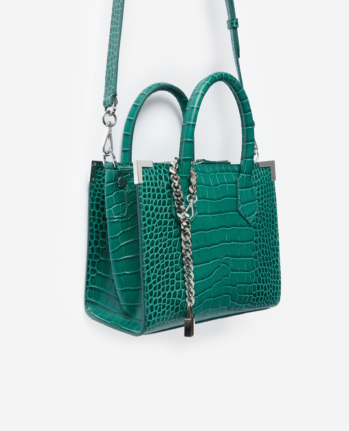 Ming medium green leather handbag