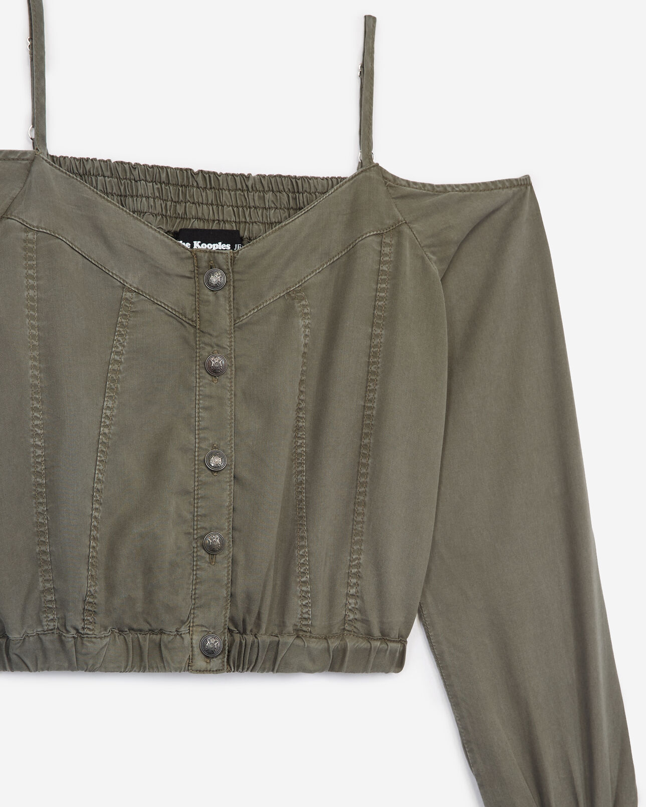 The Kooples WOMEN ARMY KAKI khaki top