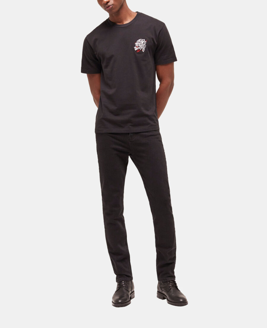 schwarzes t-shirt herren mit siebdruck