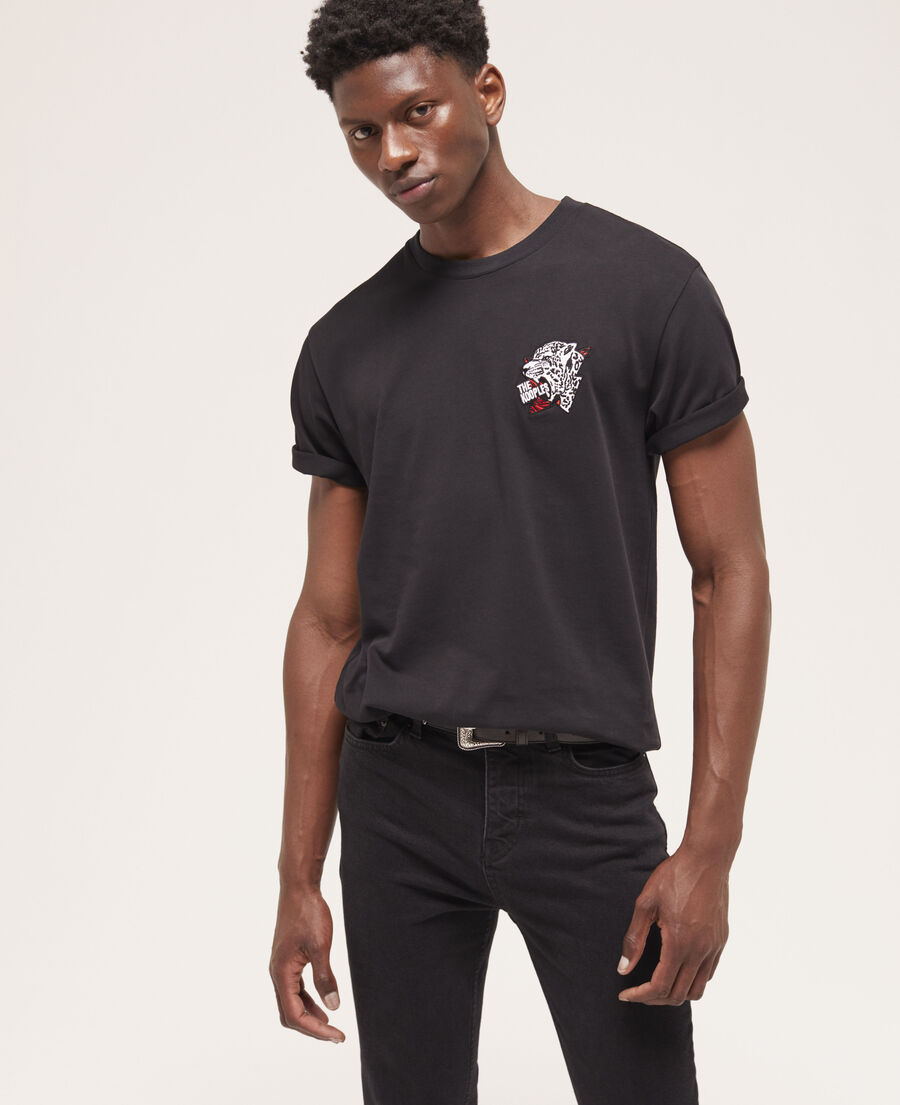 camiseta serigrafiada negra para hombre