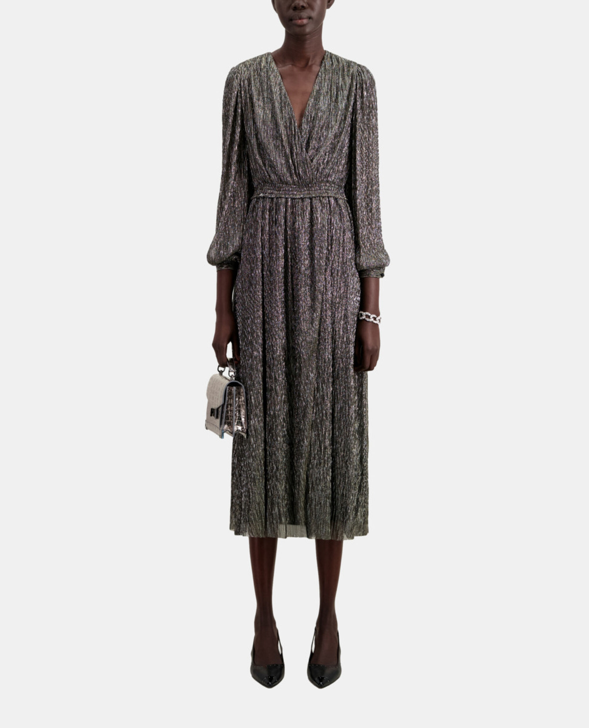 Long silver dress, SILVER, hi-res image number null