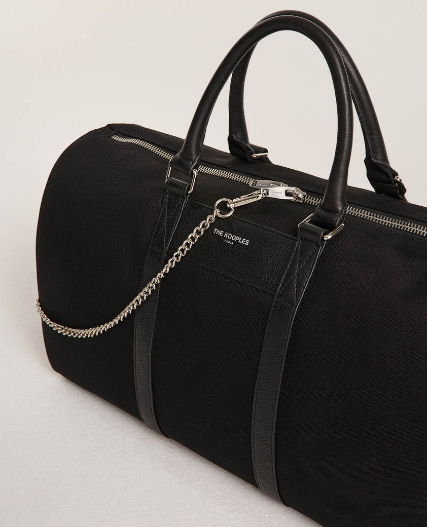 The Kooples MEN BLACK black weekend bag with removable chain