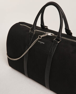 The Kooples MEN BLACK black weekend bag with removable chain